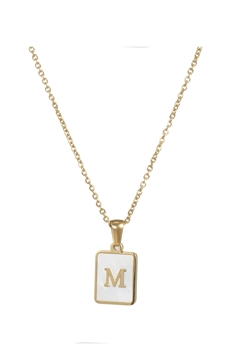 Alphabet Stainless Steel Necklace N3869 - M