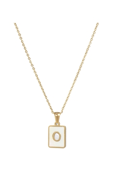 Alphabet Stainless Steel Necklace N3869 - O