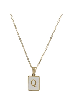 Alphabet Stainless Steel Necklace N3869 - Q