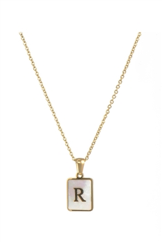 Alphabet Stainless Steel Necklace N3869 - R