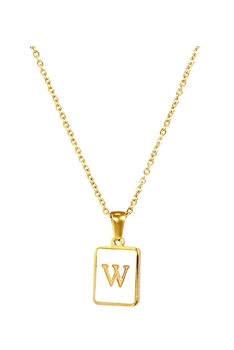 Alphabet Stainless Steel Necklace N3869 - W