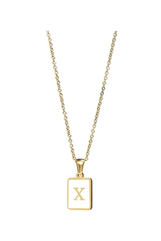 Alphabet Stainless Steel Necklace N3869 - X