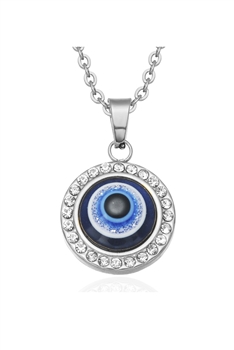 Evil Eye Alloy Chain Necklace N4182 - Silver