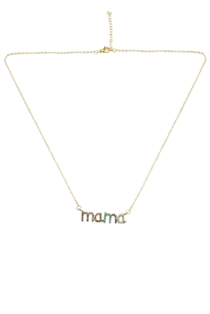 Mama Zircon Chain Necklace N4305
