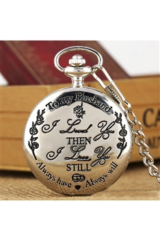 LOVE TO Be My Husband Pocket Watch N4933 - Silver