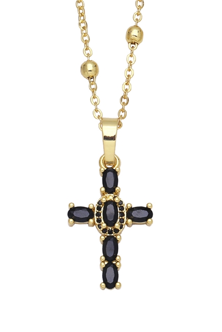 Cross Cubic Zirconia Chain Necklace N4952