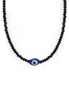 Evil Eye Crystal Bead Necklace N4992