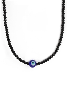 Evil Eye Crystal Bead Necklace N4993