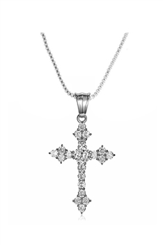 Cross Pendant Cubic Zirconia Chain Necklace N5282