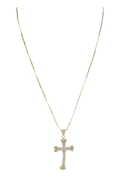 Cross Pendant Cubic Zirconia Chain Necklace N5289