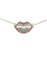 Lips Pattern Zircon Chain Bracelet P0380 - Pendant-18inches Necklace -GD