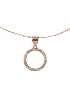 Circle Zircon Pendant For Necklace Bracelet P0571 - Pendant-18inches Necklace -RG
