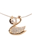 Swan Zircon Pendant For Necklace Bracelet P0587 -  Pendant-24inches Necklace -RG