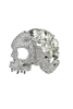 Crystal Accent Skull Brooch PA3133 - White