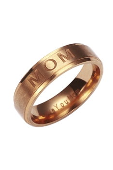 Mom Stainless Steel Ring R1718-RG