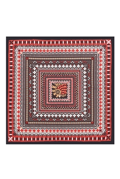 Printed Silk Feel Scarf S0024 - Red