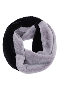 Two Tone Corlor Infinity Scarf S0040-1 - Grey