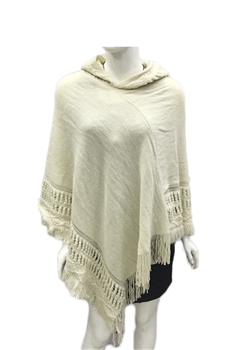 Hollow Cape with Hood S0107 - Beige