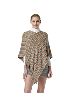 Striped Knit Cloak S0146 - Brown