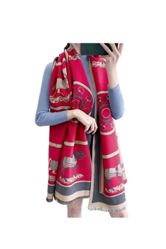 Horse Printed Cashmere Scarf S0190