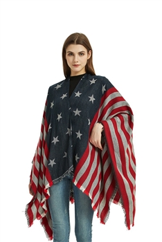 American Flag Printed Cloak S0226