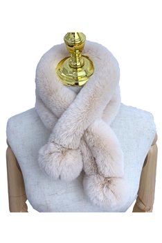 Hairball Fur Cross Scarves S0231 - Champagne