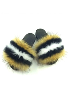 Fox Fur Plush Slippers SH0012-BR