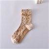 Floral Cotton Sock SK0026 - Brown
