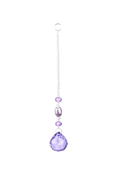 Crystal Tassel Sun Catcher W1393 - Purple