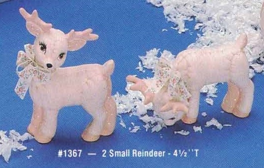1367 Two Small Standing Reindeer