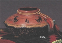 2364 Wood Carved Vase