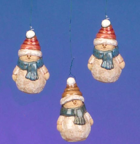 3872 Pottery Snowman Ornaments (3)