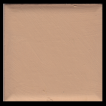 A square ceramic tile placed against a black background. The tile is painted with opaque pale beige brown paint to demonstrate how the paint behaves on ceramic as well as its opacity. This paint is completely opaque.