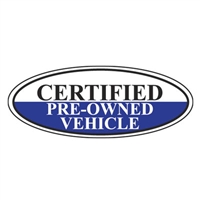 Certified Vehicle Oval Adhesive Sign