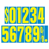 9Â½ Inch Yellow and Blue Numbers