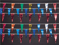 60 ft. Metallic Rainbow Pennants