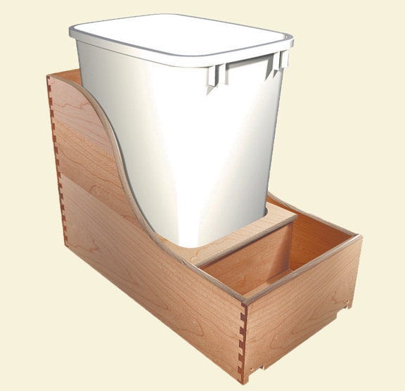 Solid Maple 12 Inch Trash Pull-Out