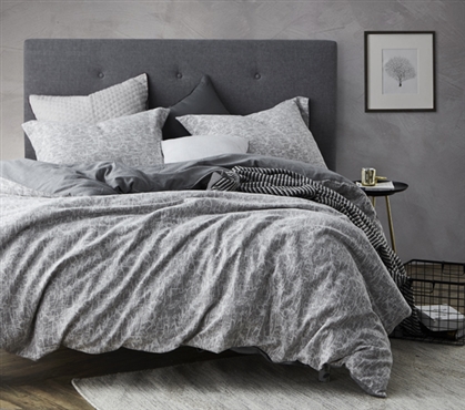 Cracked Earth Gray Twin XL Bedding Gray Dorm Duvet Cover