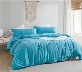 Extra Long Twin Bedding Set Natural Loft Machine Washable Microfiber Aqua Blue Comforter Set