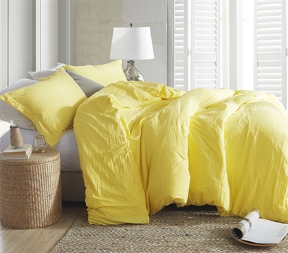 Luxury Comforter Natural Loft College Comforter Limelight Yellow Twin Extra Long Bedding