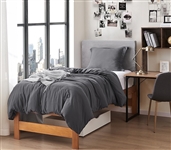 High Quality Microfiber Twin Extra Long Comforter Insert with Removable Gray College Duvet Covet