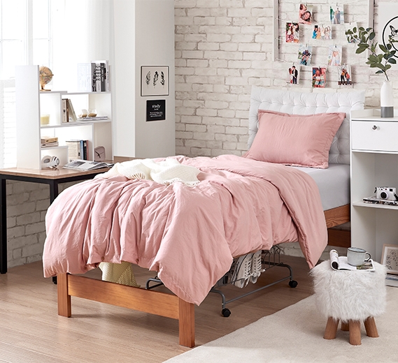 Best Dorm Bedding Sets: Natural Loft Silver Pink Twin XL Comforter