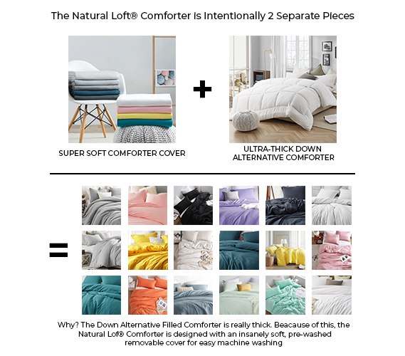 Natural Loft® Twin XL Comforter - Silver Pink