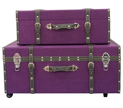 Dark Purple Texture - Collegiate Trunks Storage Trunks Dorm Trunks Dorm Room Decor