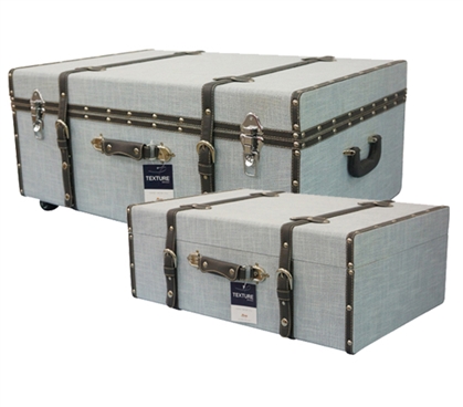 Soft Blue Texture - Collegiate Trunks Dorm Essentials Dorm Storage Solutions