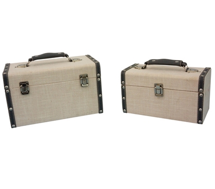 Sand Gray Texture Mini-Trunks (Set of 2) - Block Style Dorm Essentials Dorm Trunks