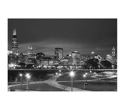 Shop For College - Chicago Black and White Poster - Adds Decor For Dorms