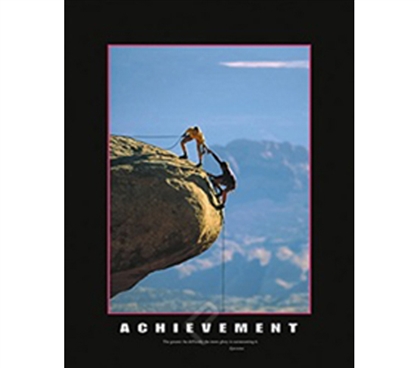 Achievement Poster | Rock Climber Overcoming Obstacles