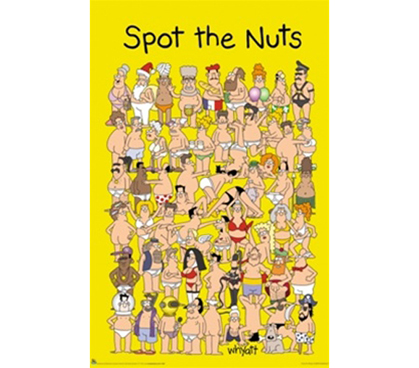 Spot the Nuts Poster - Hilarious Addition To Any Dorm Room Wall