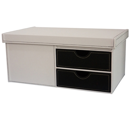 Black & White Series College-Ave - Side Drawers Black Dorm Essentials Dorm Storage Solutions